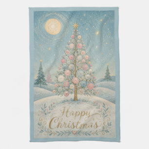 Linge De Cuisine L'Arbre du Solstice Pastel