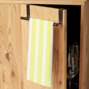 Linge De Cuisine Larges bandes jaunes et blanches