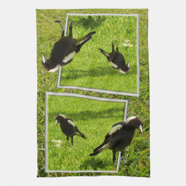 Linge De Cuisine L'art australien Magpie Bird Popout (Vertical)