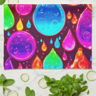 Linge De Cuisine L'art de Neon Raindrops