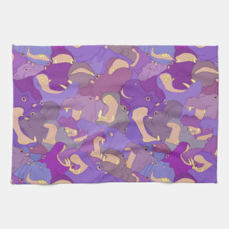 Linge De Cuisine Laughing Hippos - purple