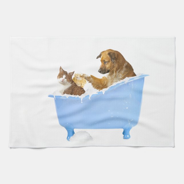 Linge De Cuisine Lavage de chat (Horizontal)