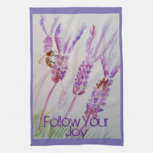 Linge De Cuisine Lavande Fleur Purple Aquarelle Abee Suivre Joie