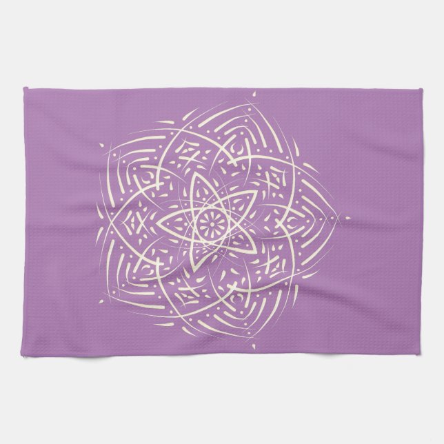 Linge De Cuisine Lavendel Spirit Mandala Elfenbein (Horizontal)
