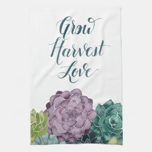 Linge De Cuisine Le bonheur   de plante élèvent l'amour de récol