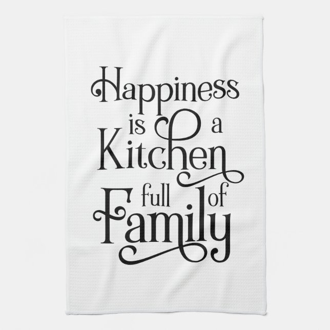 Linge De Cuisine Le bonheur est une cuisine familiale. (Vertical)