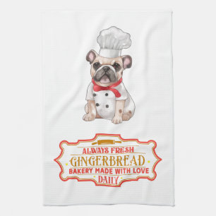 Linge De Cuisine Le Chef Français Buldog Cuisine Du pain D'épices