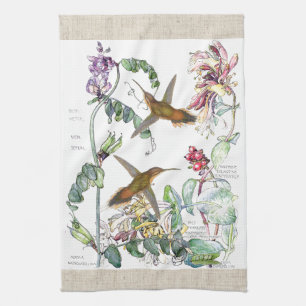 Linge De Cuisine Le chèvrefeuille de colibris fleurit des