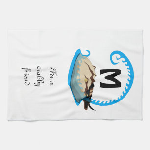 Linge De Cuisine Le crabe à fer à cheval joue dans le monogramme de