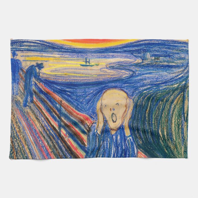 Linge De Cuisine Le cri perçant par art moderne d'Edvard Munch (au (Horizontal)