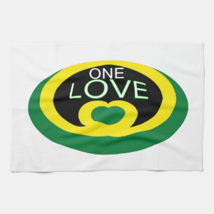 Linge De Cuisine Le drapeau cardiaque de la Jamaïque un coeur d'am