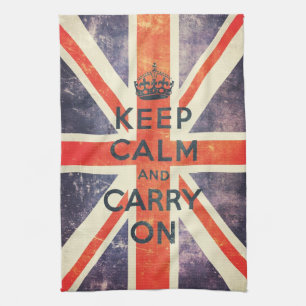 Linge De Cuisine Le drapeau vintage d'Union Jack gardent le calme
