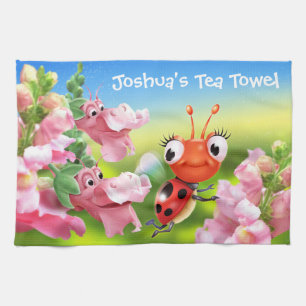 Linge De Cuisine Le jardin fleuri Ladybug Towel Tea Towel.