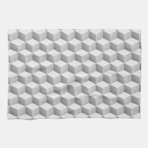 Linge De Cuisine Le lt blanc gris a ombragé des cubes en regard 3D