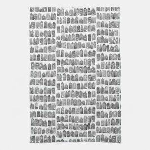 Linge De Cuisine Le Néerlandais loge le motif de ville d'Amsterdam