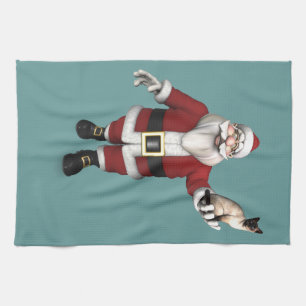Linge De Cuisine Le Père Noël aime les chats siamois