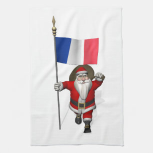 Linge De Cuisine Le Père Noël Avec L'Enseigne De France