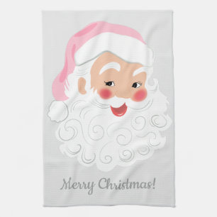 Linge De Cuisine Le Père Noël en Casquette rose Noël
