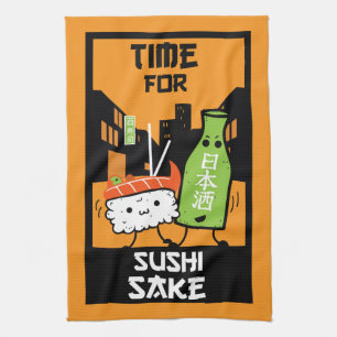 Linge De Cuisine Le Sushi Et Le Sake