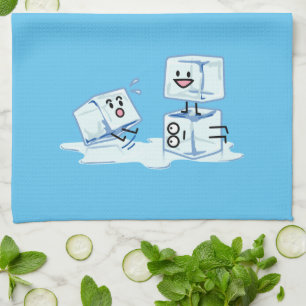 Linge De Cuisine l'eau glaciale de cube en glaçons glissant le