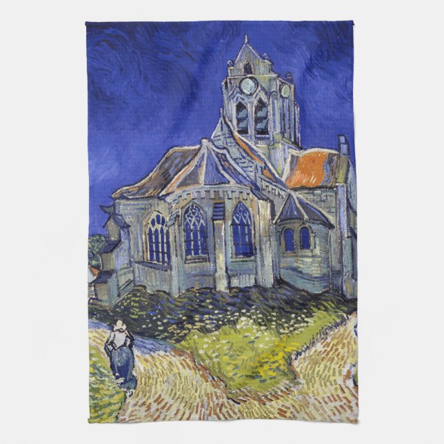 Linge De Cuisine L'église d'Auvers, Van Gogh (Vertical)