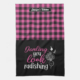Linge De Cuisine Légume drôle Vous avez l'air radishing Motif carre