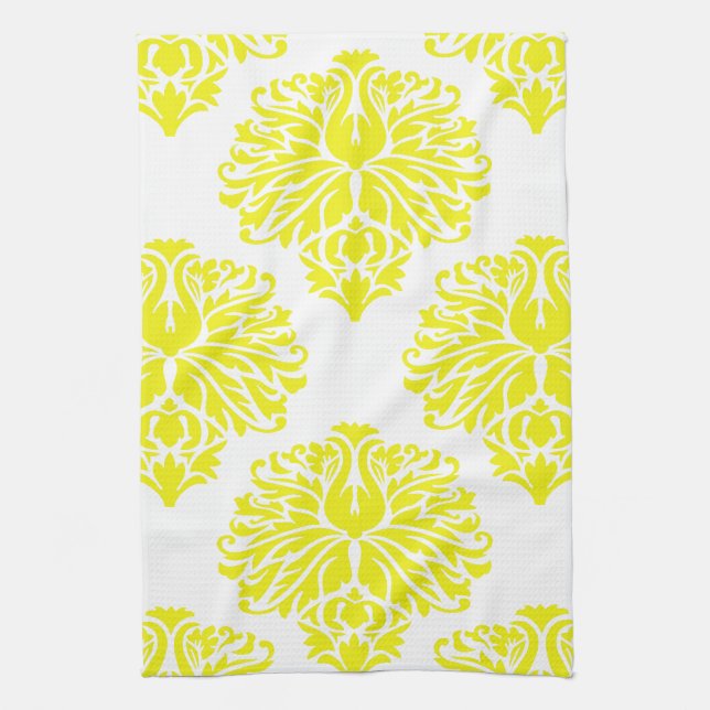 Linge De Cuisine Lemon Elegant Damask (Vertical)