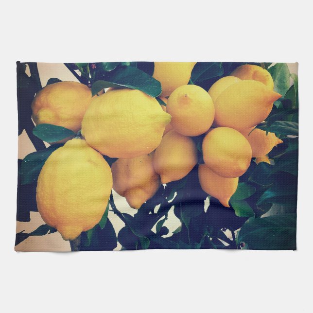 Linge De Cuisine  Lemon Tree Patterned Kitchen Towel (Horizontal)