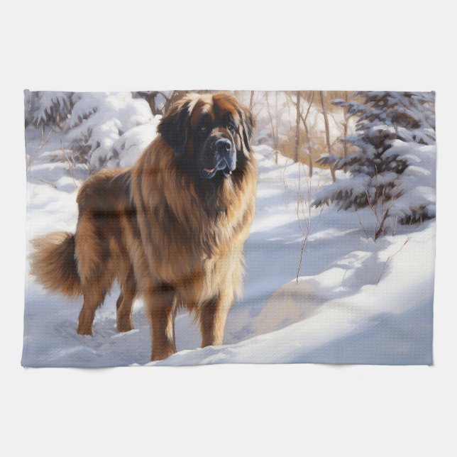 Linge De Cuisine Leonberger Laissez-le neiger Noël (Horizontal)