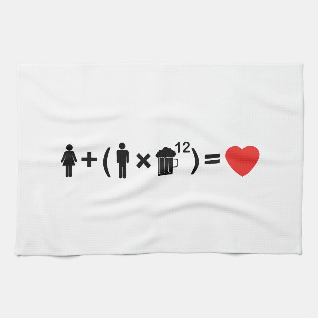 Linge De Cuisine L'équation de l'amour pour les hommes (Horizontal)