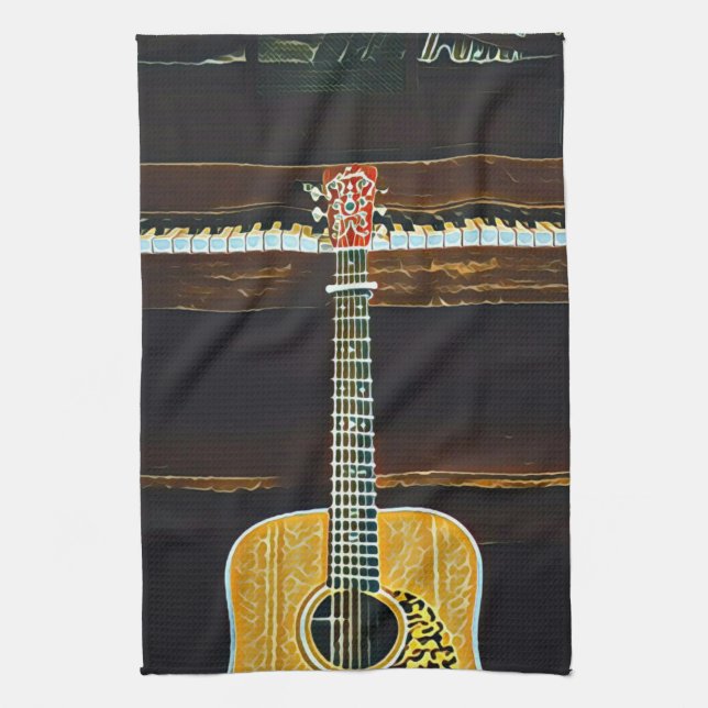Linge De Cuisine Les amoureux de guitare cadeaux (Vertical)