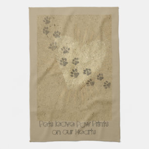 Linge De Cuisine Les animaux laissent des Empreintes de pattes sur 