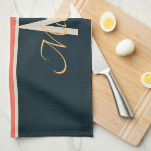 Linge De Cuisine les années 70 rétro coloré Nom de bande et monogra