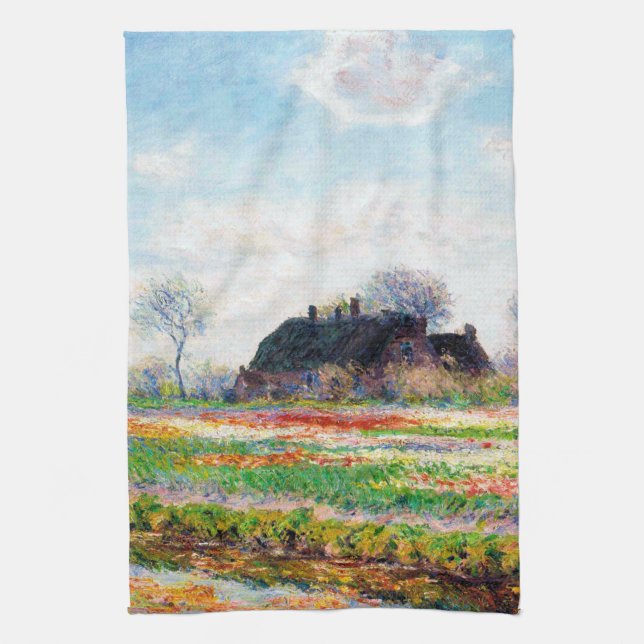 Linge De Cuisine Les champs de tulipes au Pays-Bas, Monet (Vertical)