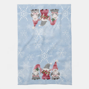 Linge De Cuisine Les flocons de neige bleus font l'amour de la joie