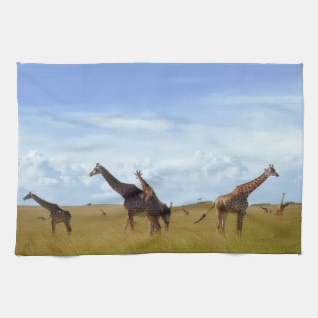 Linge De Cuisine Les Giraffes du Parc National de Nairobi" Design (Horizontal)