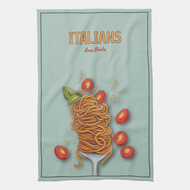 Linge De Cuisine Les Italiens aiment les pâtes (Vertical)