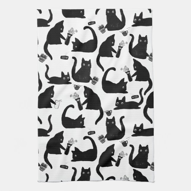 Linge De Cuisine Les mauvais chats frappent des trucs sur (Vertical)
