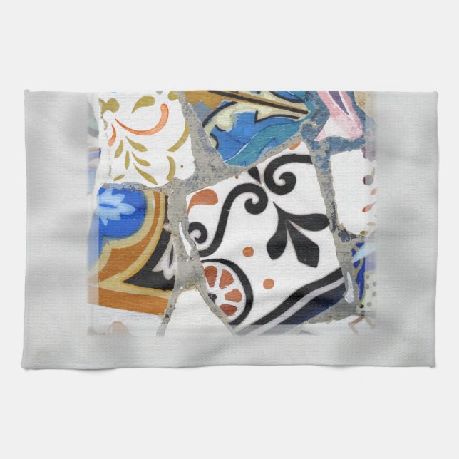 Linge De Cuisine Les mosaïques de Barcelone Gaudi se ferment (Horizontal)