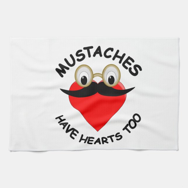 Linge De Cuisine Les moustaches ont aussi des coeurs (Horizontal)