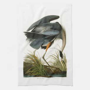 Linge De Cuisine Les oiseaux de John Audubon de héron de grand bleu