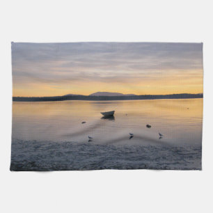 Linge De Cuisine Les oiseaux marins et bateau