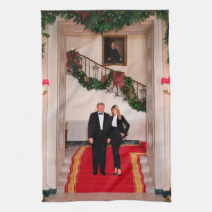 Linge De Cuisine Les pas de Noël Président Donald Trump & Melania