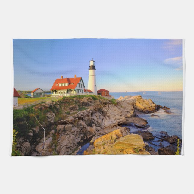 Linge De Cuisine Les phares | Rockport Lighthouse Maine (Horizontal)