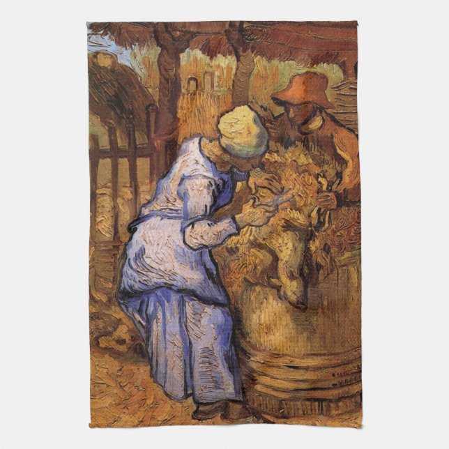 Linge De Cuisine Les Tondeurs de moutons (d'après Millet) de Vincen (Vertical)