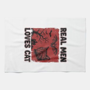 Linge De Cuisine Les vrais hommes aiment les chats Halloween Vintag