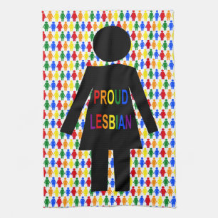 Linge De Cuisine Lesbienne LGBTQ Silhouette et Rainbow Ladies