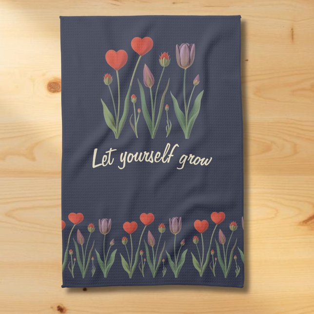 Linge De Cuisine Let Yourself Grow Floral Heart Tulips Art (Créateur téléchargé)