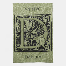 Linge De Cuisine Lettre D Première Lettre Monogramme