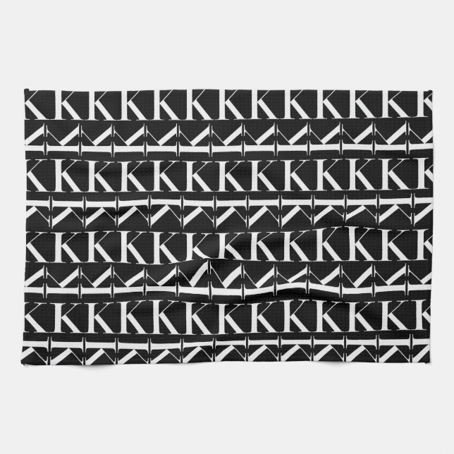 Linge De Cuisine Lettre initiale monogramme K (Horizontal)